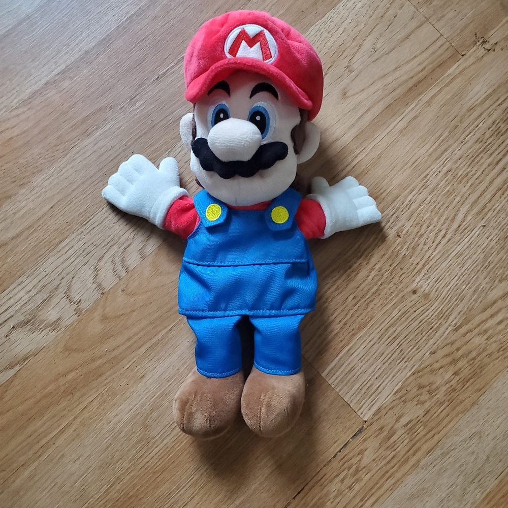 Universal Studios, Mario Plush Doll Puppet - Red Hat & Blue Overalls